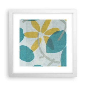 Plagát v bielom ráme - Medzi azúrovými listami - 30x30 cm