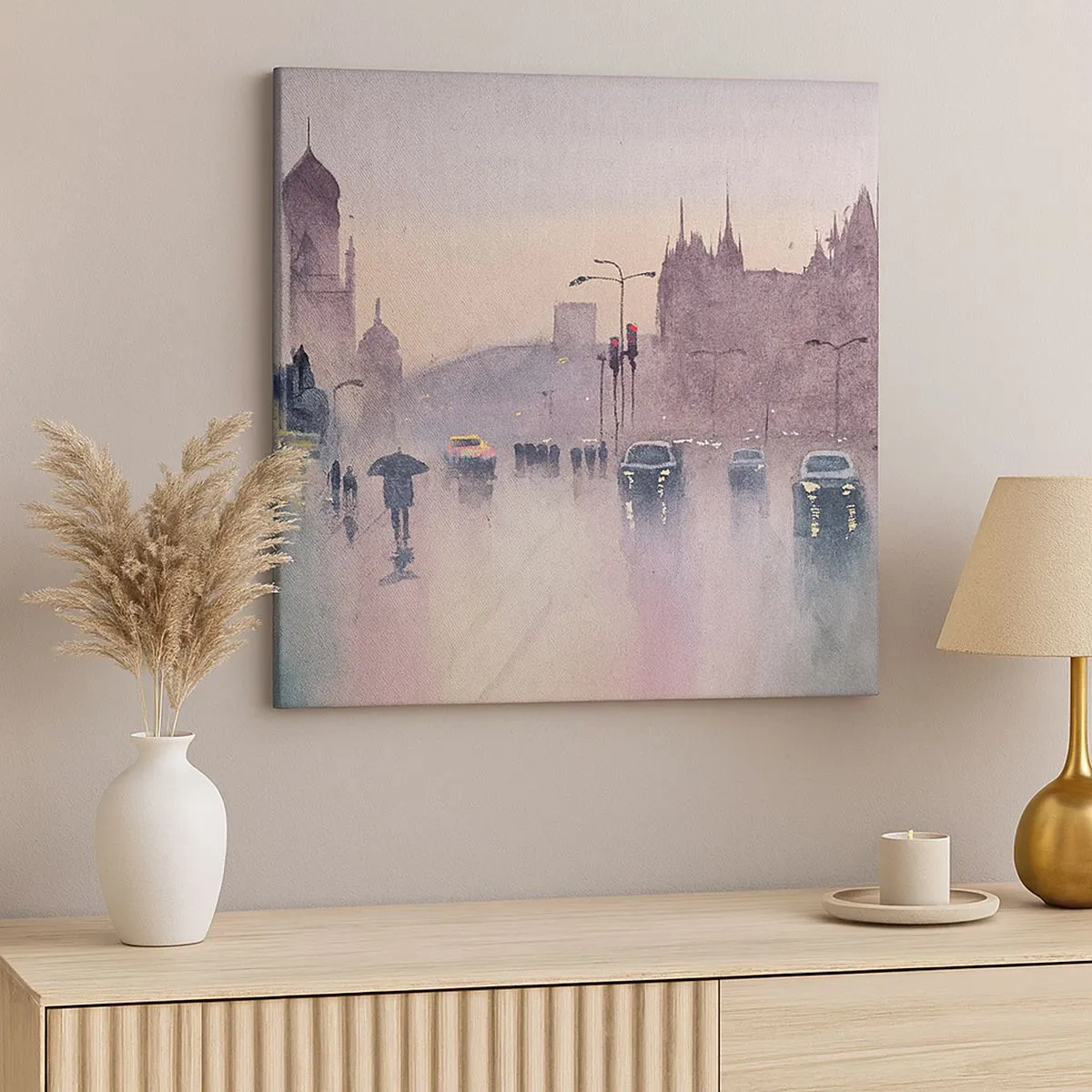 Obraz na plátne - V daždivom opare - 30x30 cm