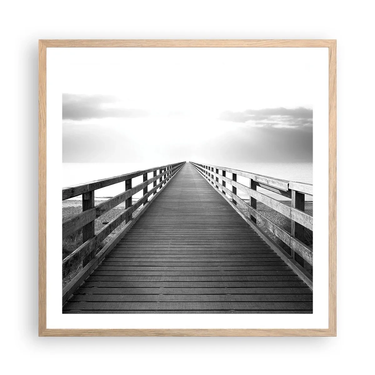 Plagát v ráme zo svetlého duba - Do diaľky… - 60x60 cm
