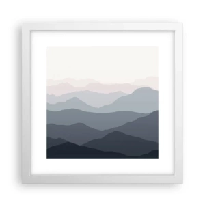 Plagát v bielom ráme - Vlny hôr - 30x30 cm