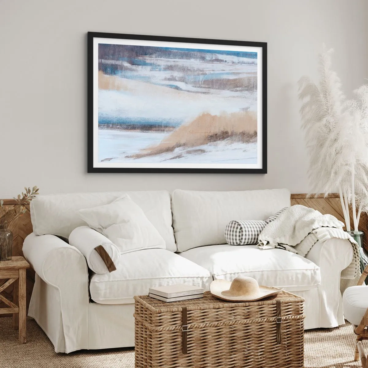 Plagát v čiernom ráme - Zimná kompozícia - 91x61 cm