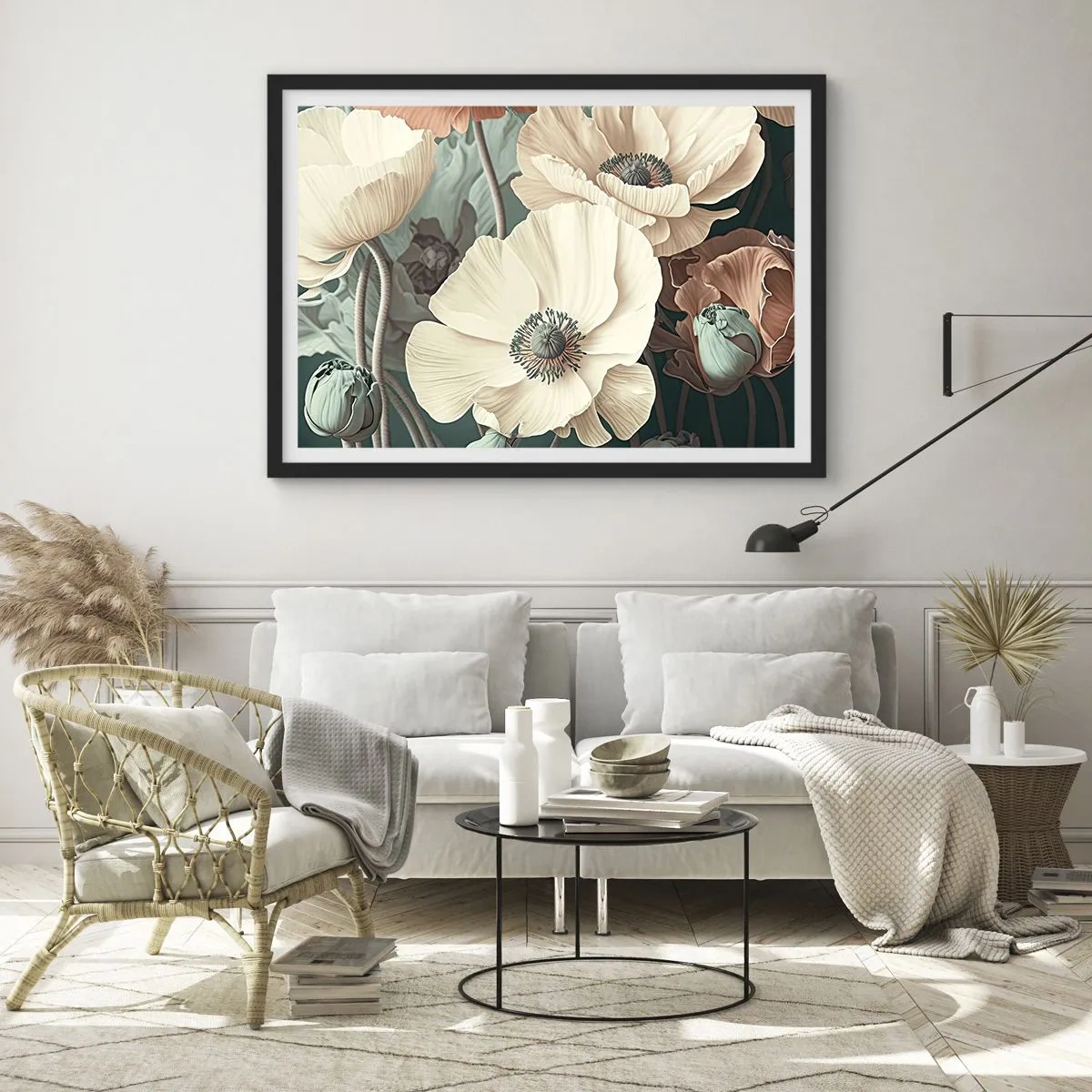 Plagát v čiernom ráme - Šepot makov - 70x50 cm