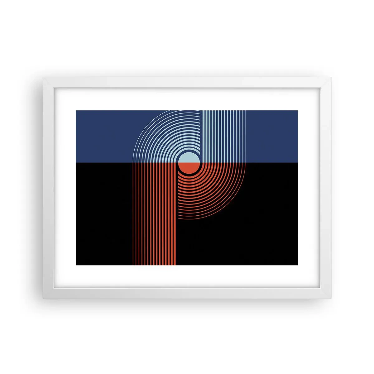 Plagát v bielom ráme - V geometrickom objatí - 40x30 cm