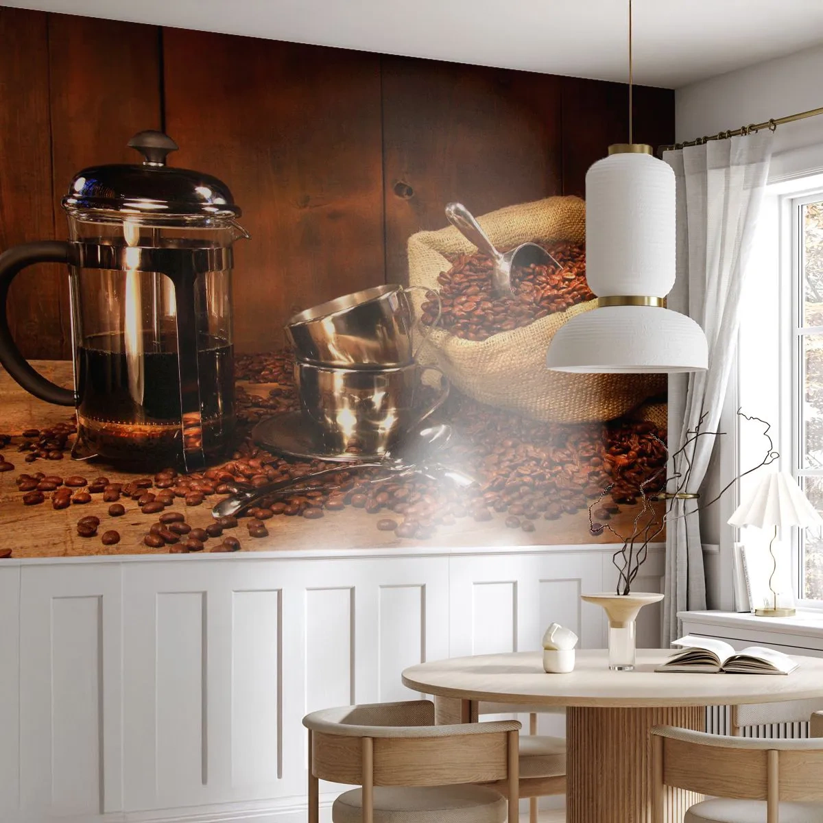 Samolepiaca Fototapeta Deluxe Sticker - Kúzlo kávy - aróma a chuť - Gastronómia, Káva, Kávovar - 250x175 cm