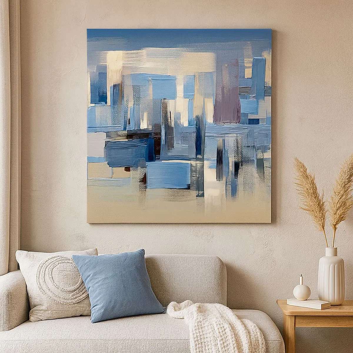 Obraz na plátne - Modrá konštrukcia - 30x30 cm