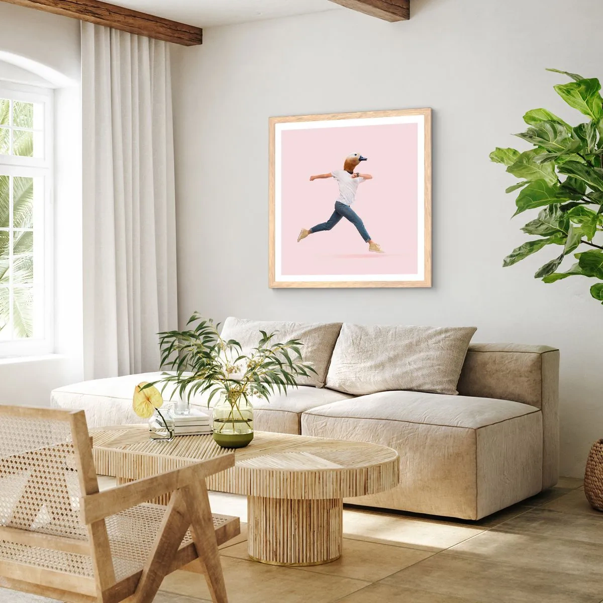 Plagát v ráme zo svetlého duba - Štipka absurdity - 50x50 cm