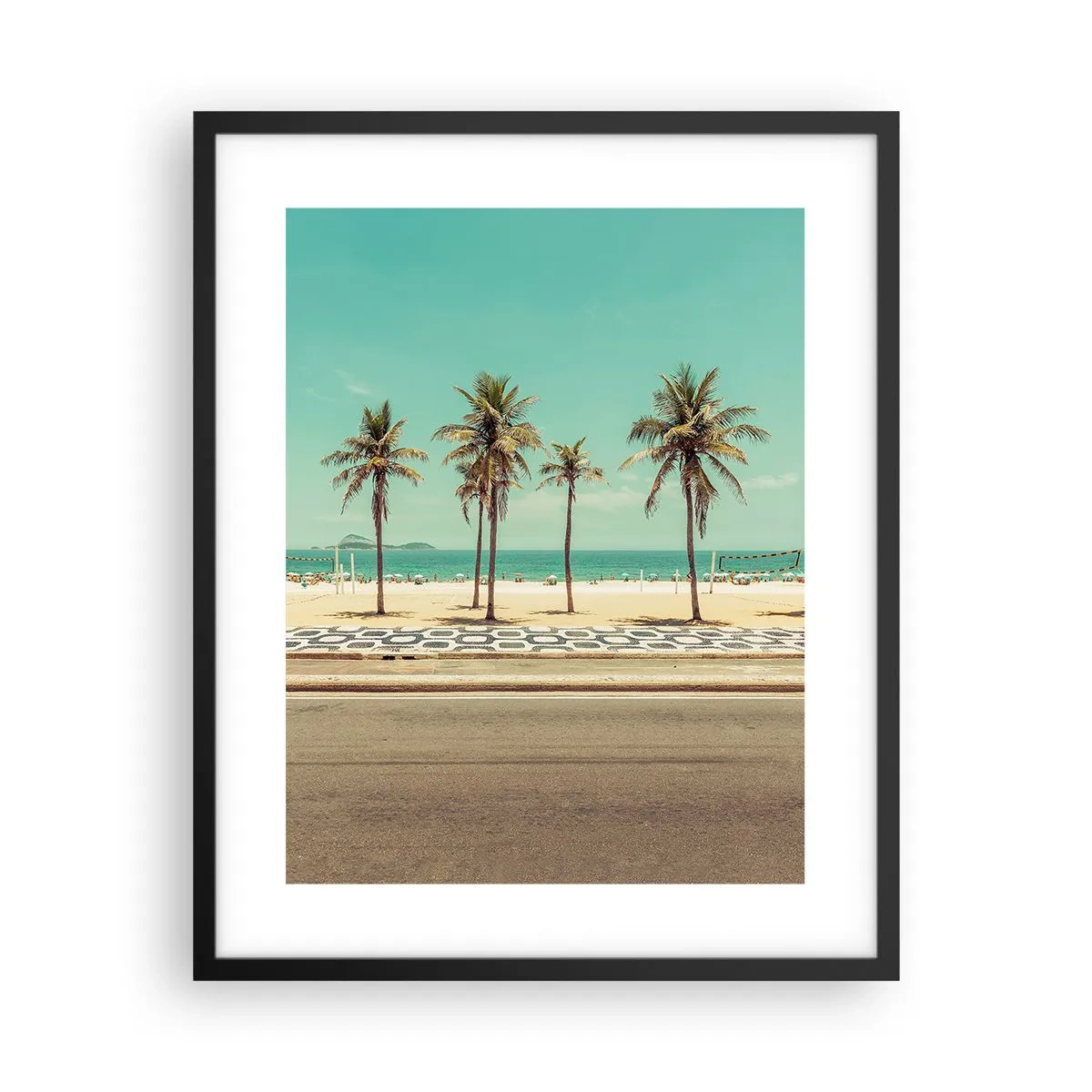 Plagát v čiernom ráme - Stráženie pláže - 40x50 cm