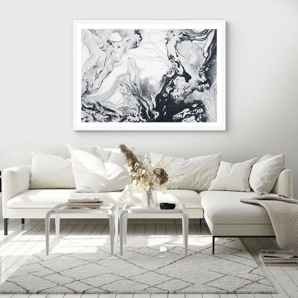 Plagát v bielom ráme - Zemské vnútro - 100x70 cm