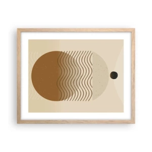 Plagát v ráme zo svetlého duba - O pôvode geometrických obrazcov - 50x40 cm