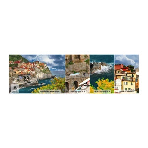 Vzorka samolepiacej fototapety Deluxe Sticker - Hromádka pritúlená k skalám - Krajina, Architektúra, Taliansko - 100x30 cm