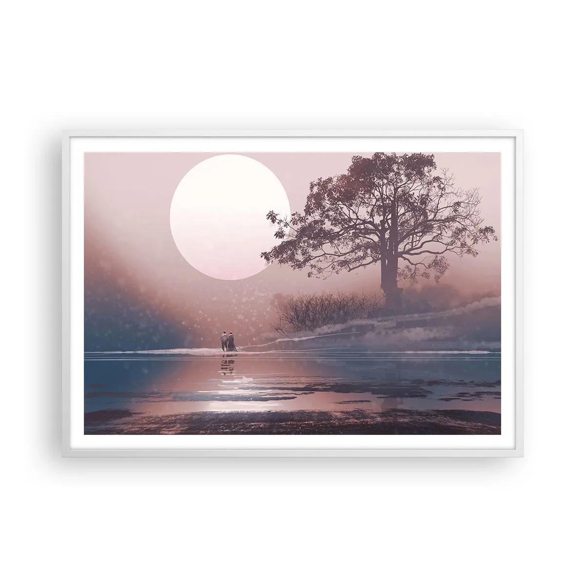 Plagát v bielom ráme - Nočné zázraky - 100x70 cm