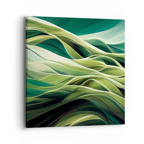 Obraz na plátne - Abstraktná hra na zelenú - 40x40 cm