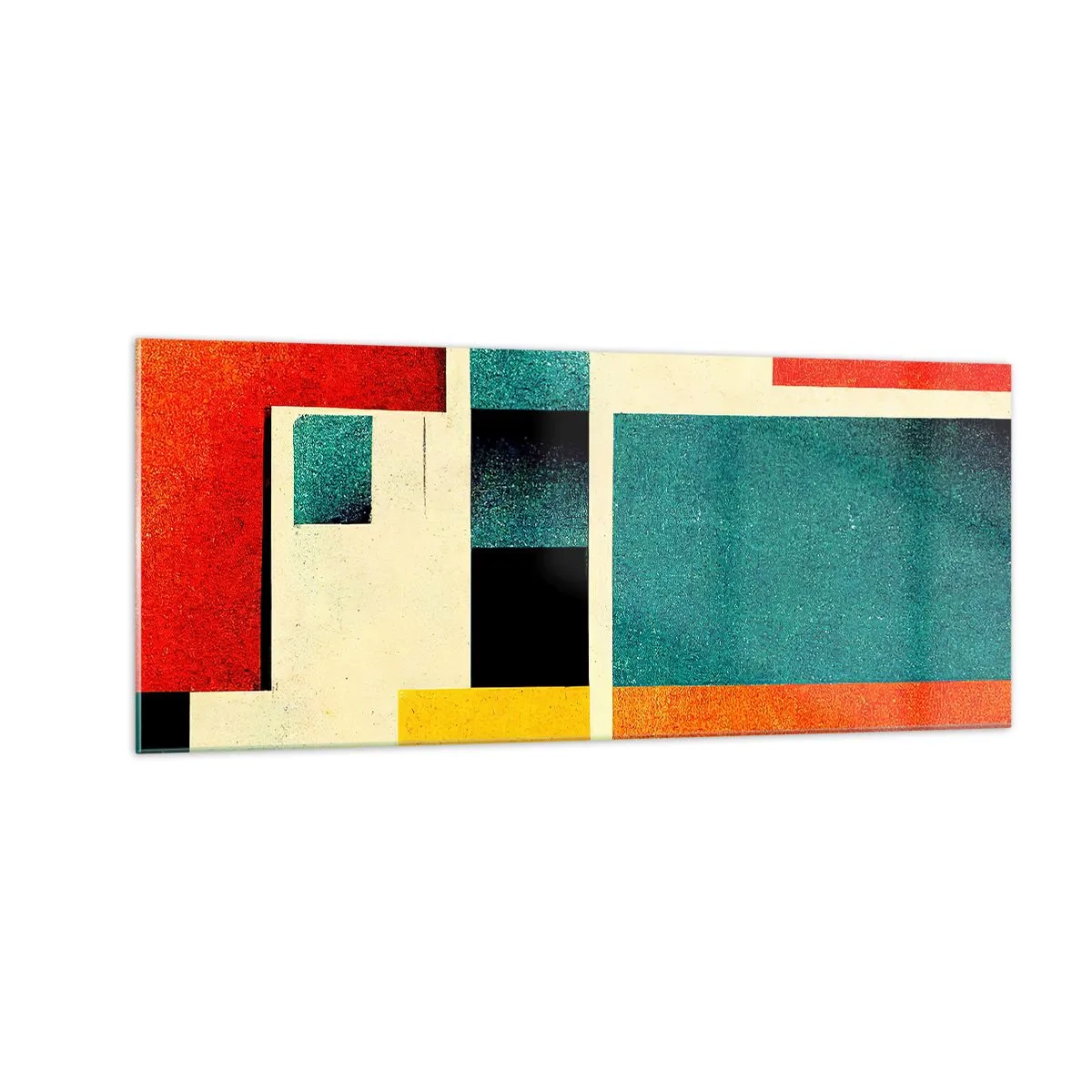 Obraz na skle - Geometrická abstrakcia – dobrá energia - 100x40 cm