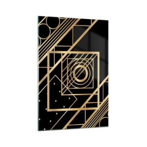 Obraz na skle - Zlatá geometria - 70x100 cm