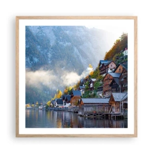 Plagát v ráme zo svetlého duba - Alpská krajina - 60x60 cm
