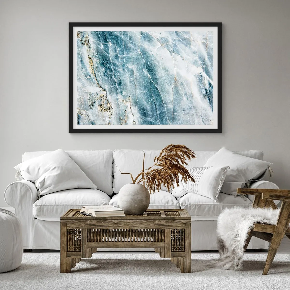 Plagát v čiernom ráme - Ľadový svet - 100x70 cm