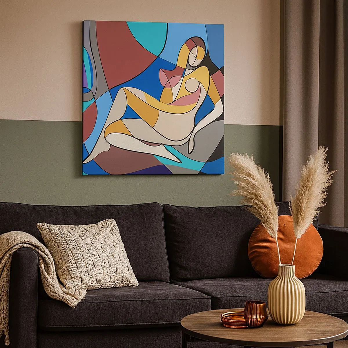 Obraz na plátne - Kubistický akt - 30x30 cm