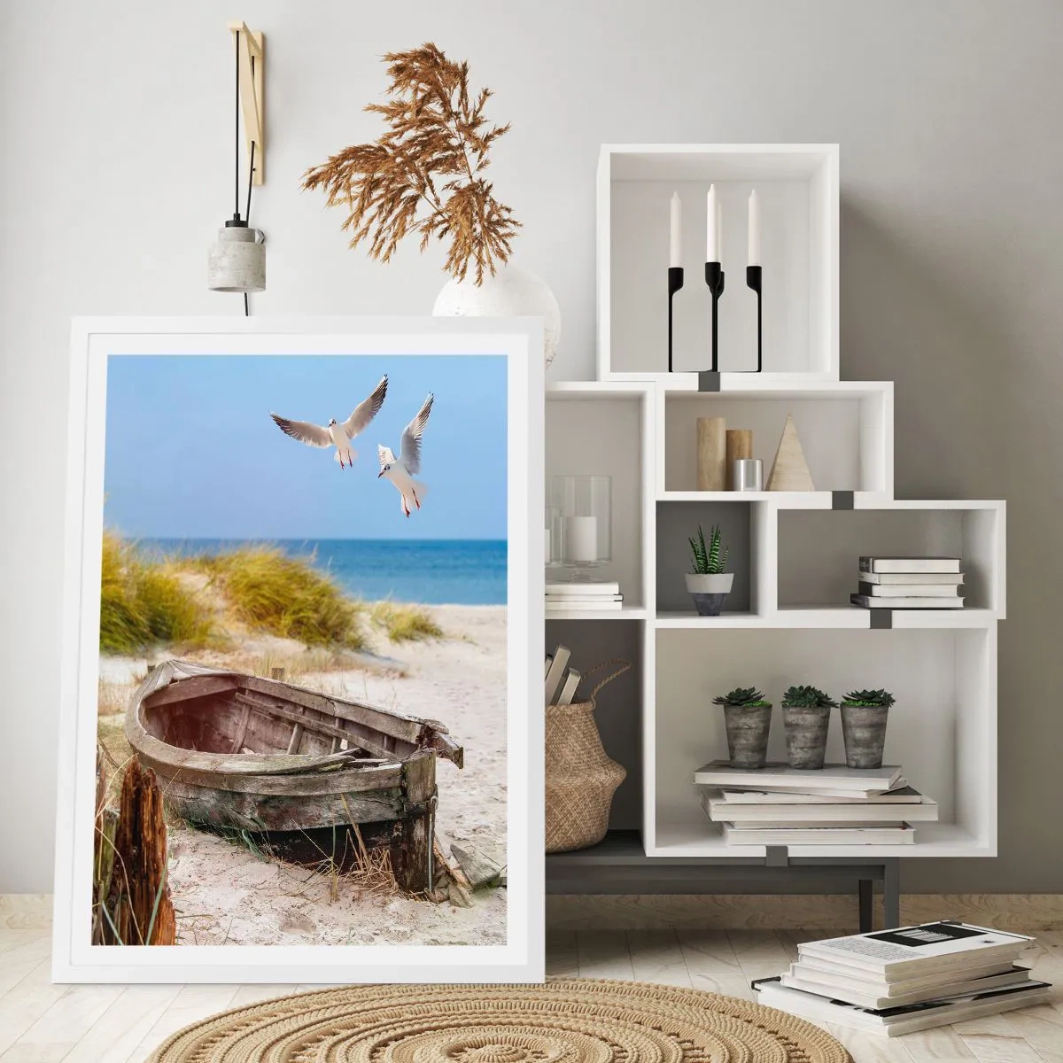 Plagát v bielom ráme - Vetrom ožiarené - 70x100 cm