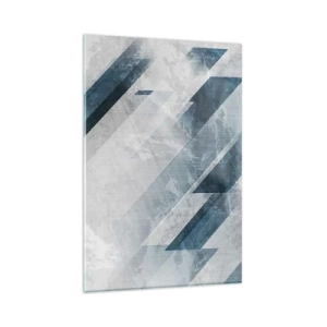 Obraz na skle - Priestorová kompozícia – pohyb šedej - 80x120 cm