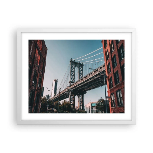 Plagát v bielom ráme - Nad vlnami mesta - 50x40 cm