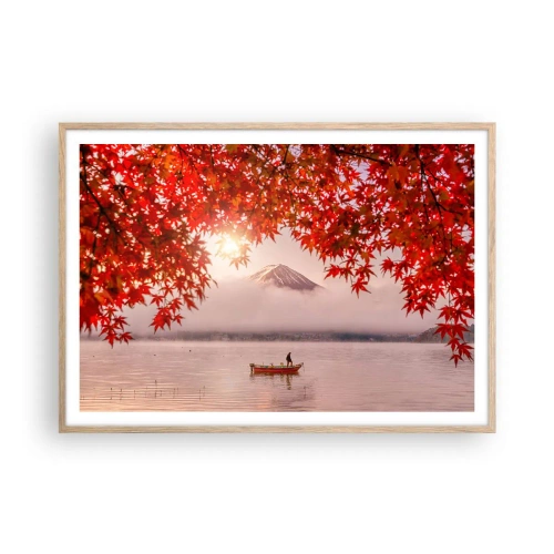 Plagát v ráme zo svetlého duba - V japonskom štýle - 100x70 cm