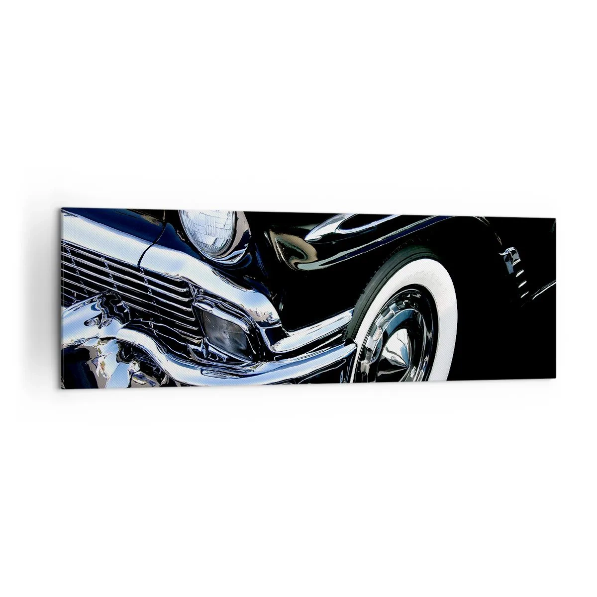 Obraz na plátne - Klasika v striebornej, čiernej a bielej - 160x50 cm