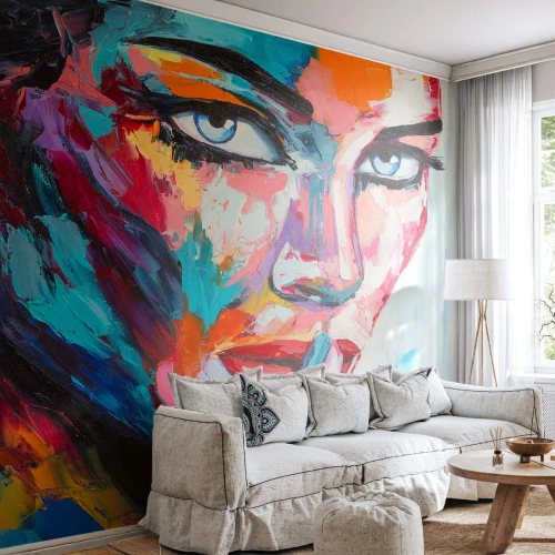 Fototapeta Standard Eco - Farebný portrét ženy - 100x70cm - Naše prvé tajomstvo - Moderná nástenná dekorácia do obývacej izby a spálne ARTTOR