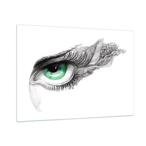 Obraz na skle - Krásna a pripravená zaútočiť - 100x70 cm