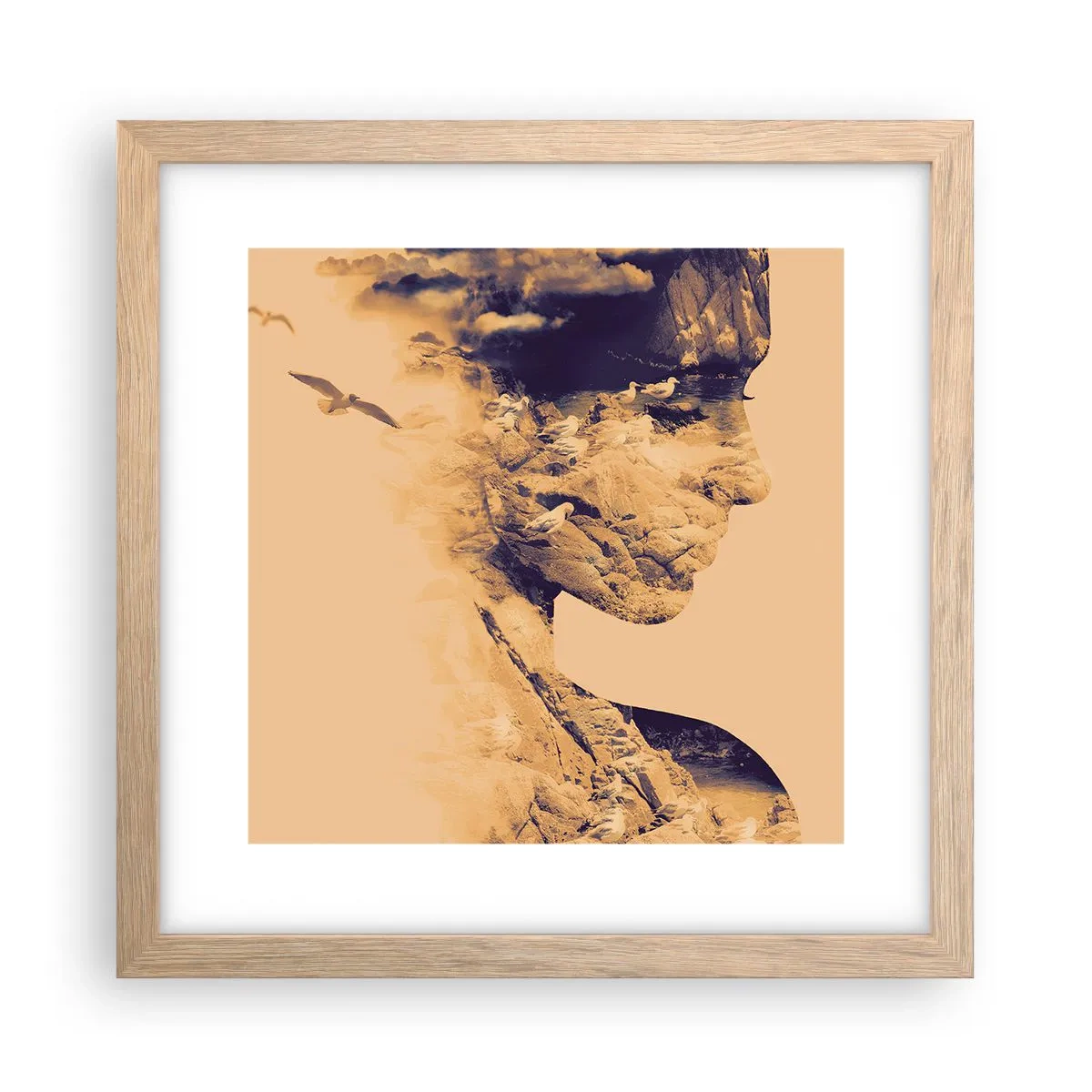 Plagát v ráme zo svetlého duba - Krásna od prírody - 30x30 cm