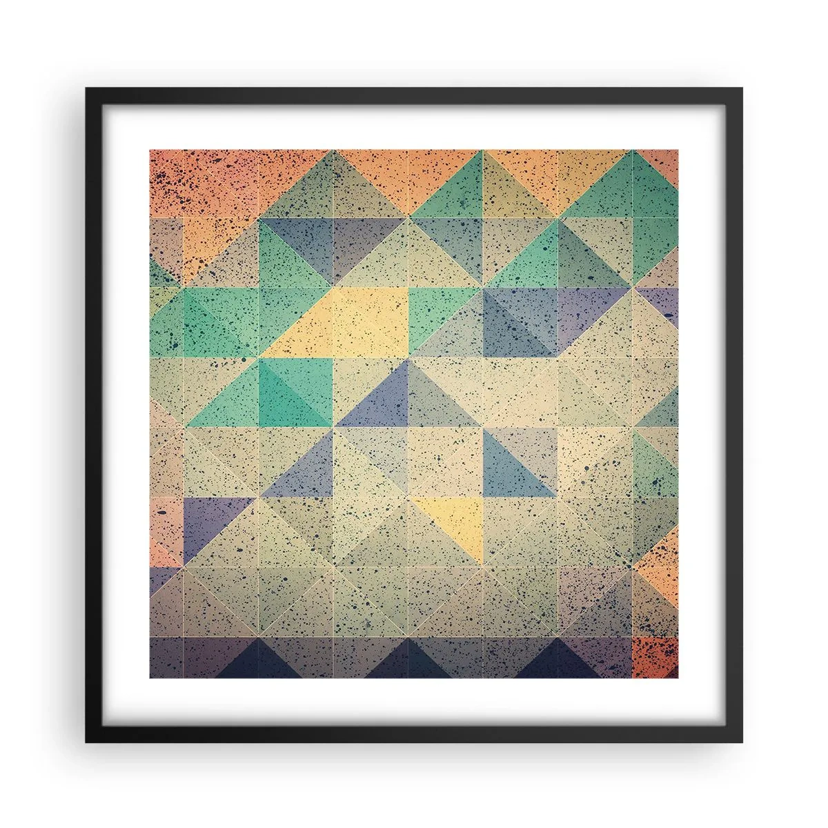 Plagát v čiernom ráme - Republika trojuholníkov - 50x50 cm