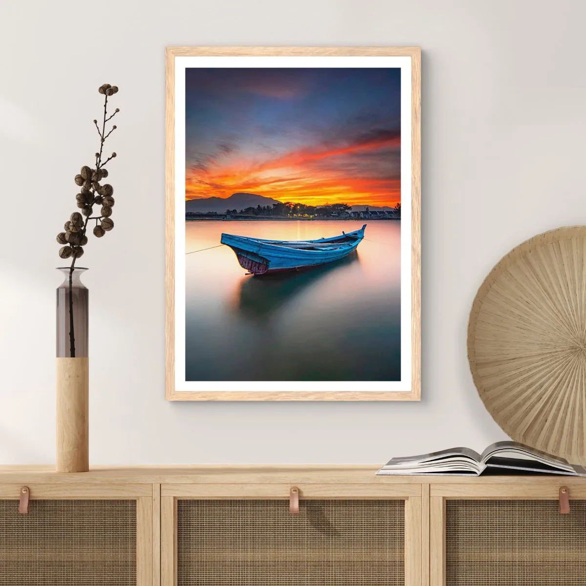 Plagát v ráme zo svetlého duba - Blíži sa dobrá noc - 61x91 cm