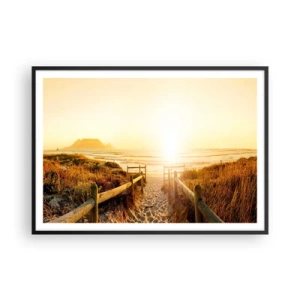 Plagát v čiernom ráme - Dunami smerom k slnku - 100x70 cm