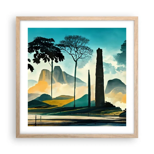 Plagát v ráme zo svetlého duba - Vyššie a vyššie - 50x50 cm