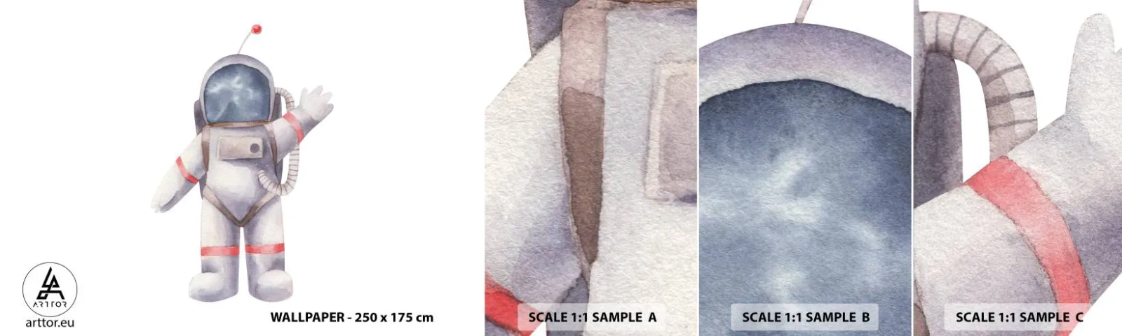 Vzorka Fototapeta Standard Eco - Tak zatiaľ! - Astronaut, Detský, Minimalizmus - 100x30 cm