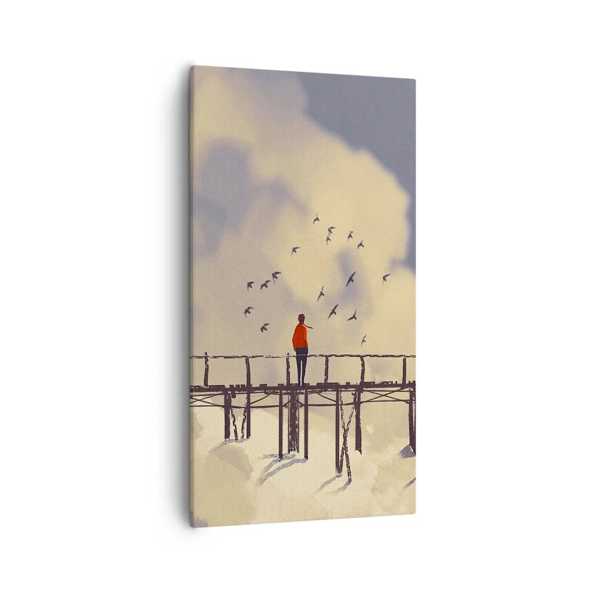 Obraz na plátne - Modrý stesk - 55x100 cm