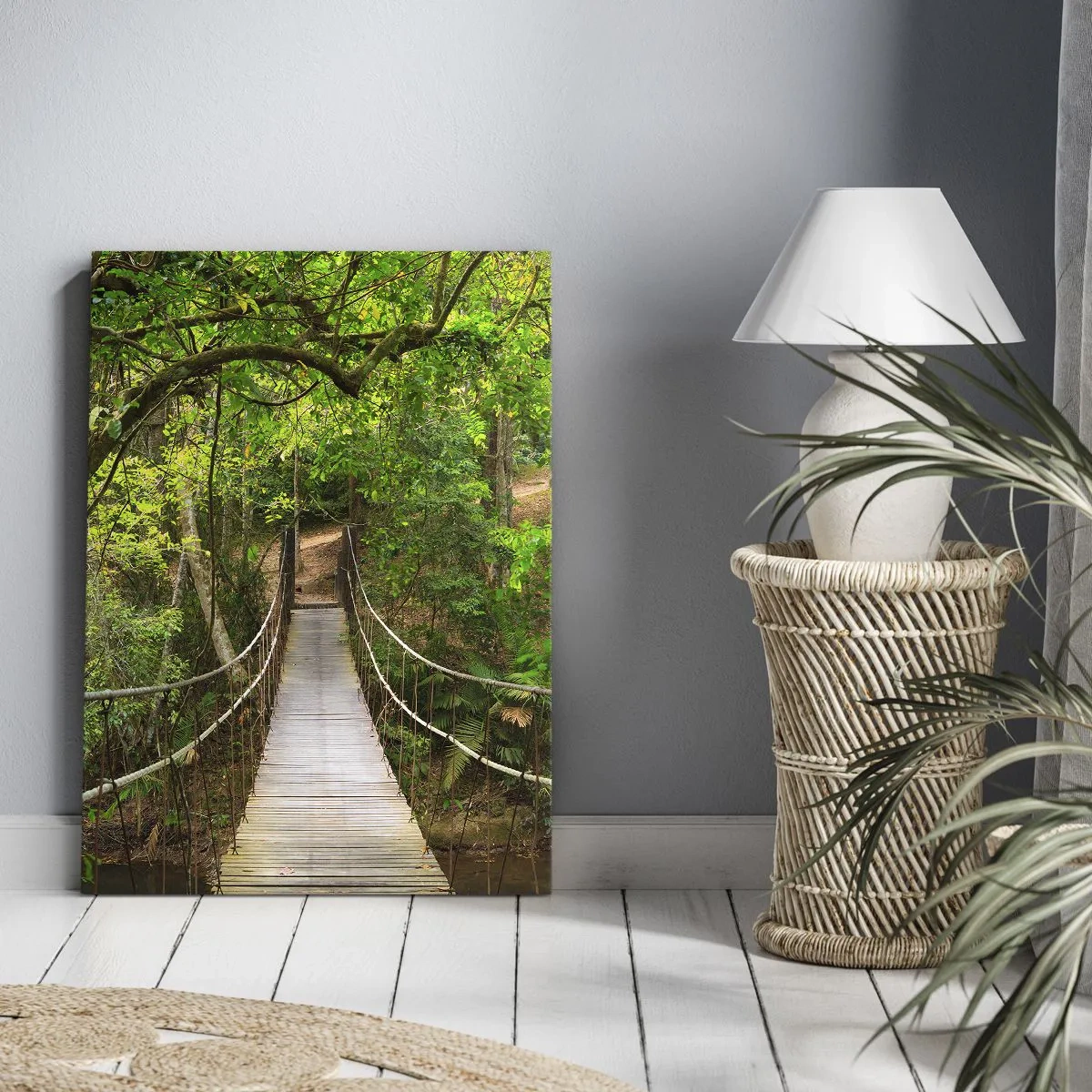 Obraz na plátne - Lebo na záhrade rastú popínavé rastliny - 50x70 cm