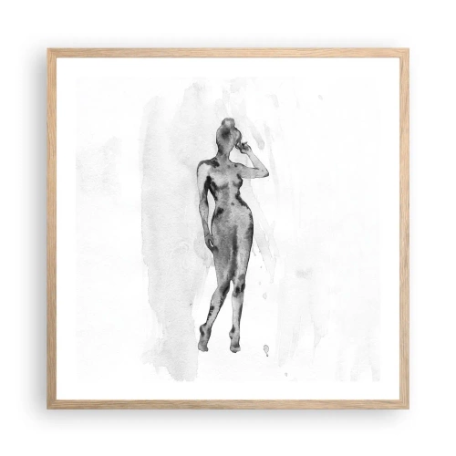 Plagát v ráme zo svetlého duba - Štúdia o ideáli ženskosti - 60x60 cm