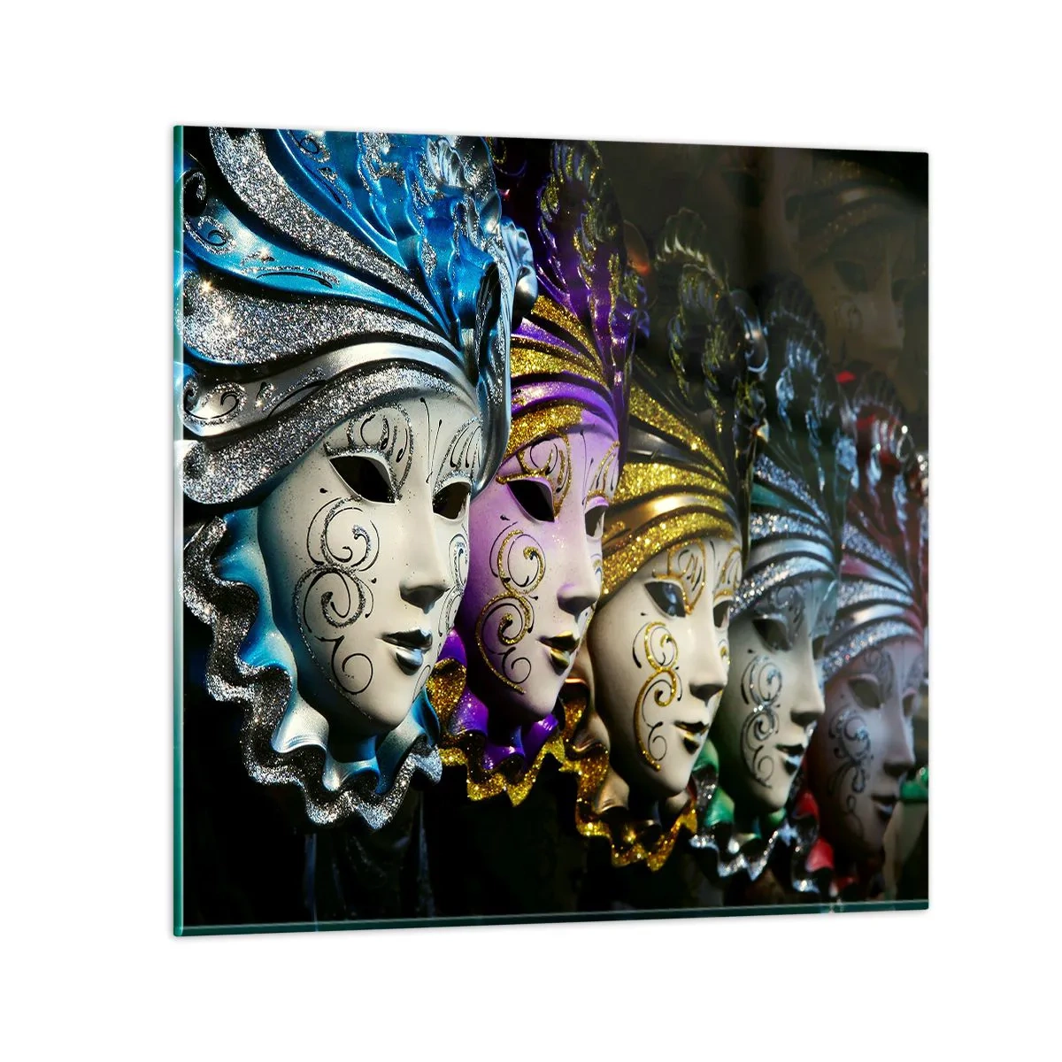 Obraz na skle - Tajomstvo v zlatej a v striebornej - 50x50 cm