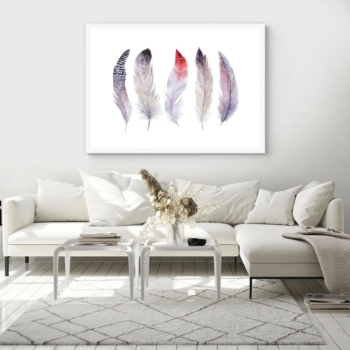 Plagát v bielom ráme - Jemné ako rôznofarebná hmla - 40x30 cm