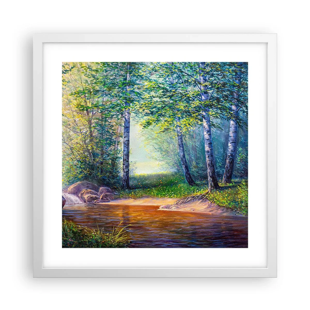 Plagát v bielom ráme - Idylické prostredie - 40x40 cm