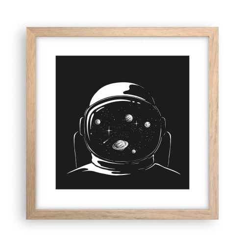 Plagát v ráme zo svetlého duba - Skvelý výhľad - 30x30 cm