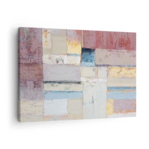 Obraz na plátne - Geometrická kompozícia v pastelových farbách - 70x50cm - Kľud geometrie - Moderná nástenná dekorácia do obývacej izby a spálne ARTTOR