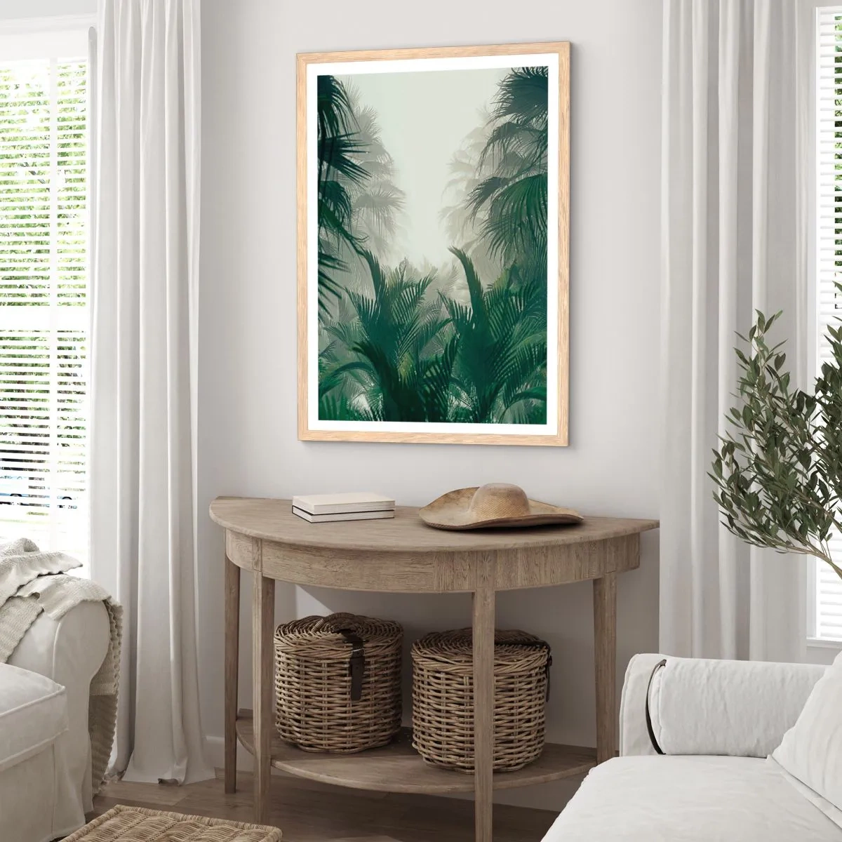 Plagát v ráme zo svetlého duba - Tropická záhada - 61x91 cm