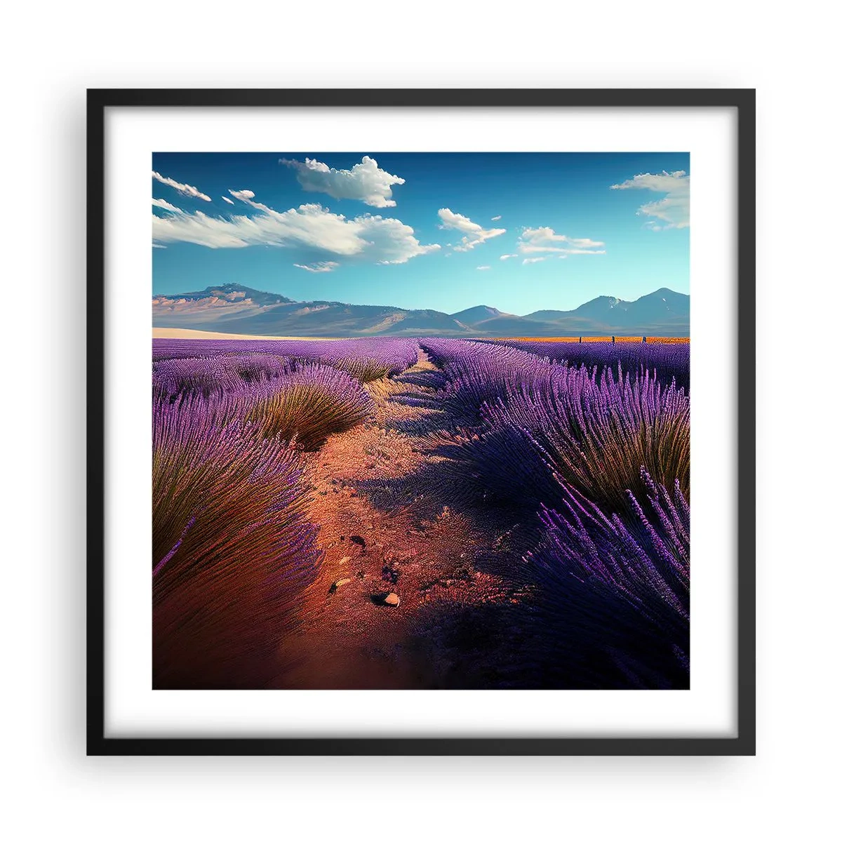 Plagát v čiernom ráme - Voňavé polia - 50x50 cm