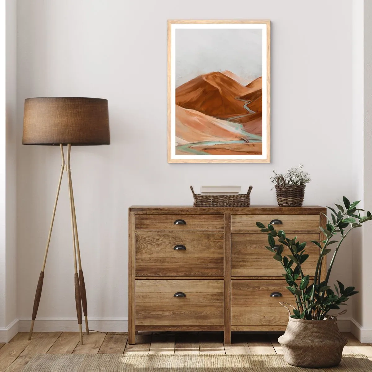 Plagát v ráme zo svetlého duba - K prameňu - 50x70 cm