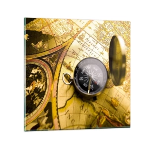 Obraz na skle - Čo tak na koniec sveta? - 30x30 cm