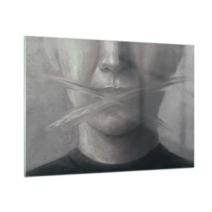 Obraz na skle - Ani slovo - 100x70 cm