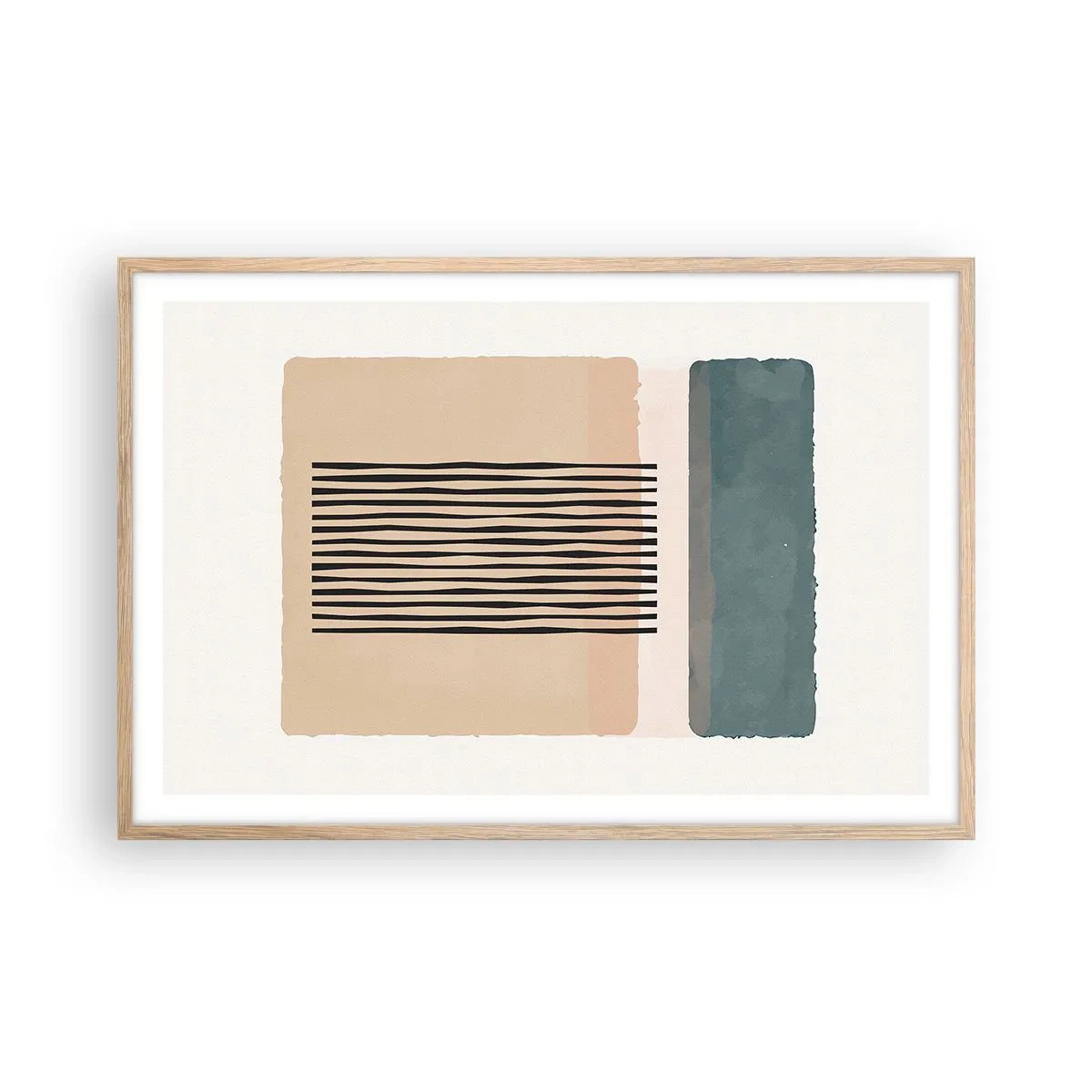 Plagát v ráme zo svetlého duba - Všetko v poriadku - 91x61 cm