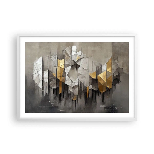 Plagát v bielom ráme - Kompozícia z ľadu a svetla - 70x50 cm