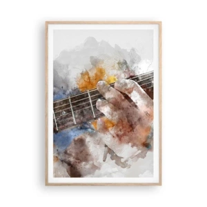 Plagát v ráme zo svetlého duba - Poézia medzi strunami - 70x100 cm